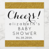 Gold Glitzer, Glitzer Hintergrund, Babydusche Weinetikett (Einzelnes Label)