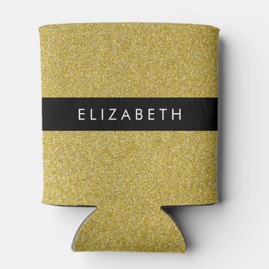 Gold Glitzer, Glitzer Hintergrund, Ihr Name Dosenkühler (Rückseite)