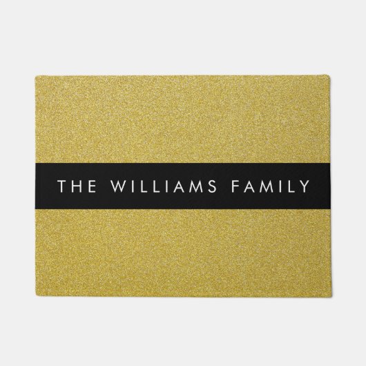 Gold Glitzer, Glitzer Hintergrund, Ihr Name Fußmatte (Vorderseite)