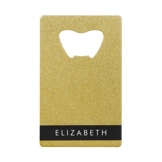 Gold Glitzer, Glitzer Hintergrund, Ihr Name Geldbeutel Flaschenöffner (Vorderseite)