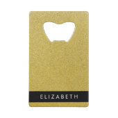 Gold Glitzer, Glitzer Hintergrund, Ihr Name Geldbeutel Flaschenöffner (Rückseite)