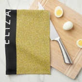 Gold Glitzer, Glitzer Hintergrund, Ihr Name Geschirrtuch (Viertel Falte)