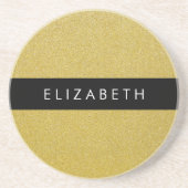 Gold Glitzer, Glitzer Hintergrund, Ihr Name Getränkeuntersetzer (Vorne)