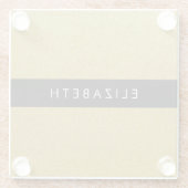 Gold Glitzer, Glitzer Hintergrund, Ihr Name Glasuntersetzer (Rückseite)