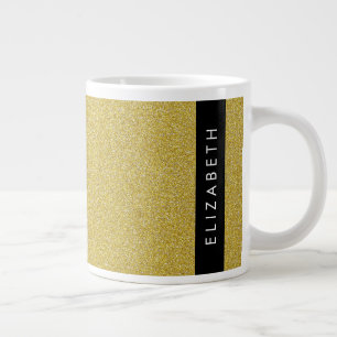 Gold Glitzer, Glitzer Hintergrund, Ihr Name Jumbo-Tasse