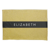 Gold Glitzer, Glitzer Hintergrund, Ihr Name Kissenbezug (Vorderseite)