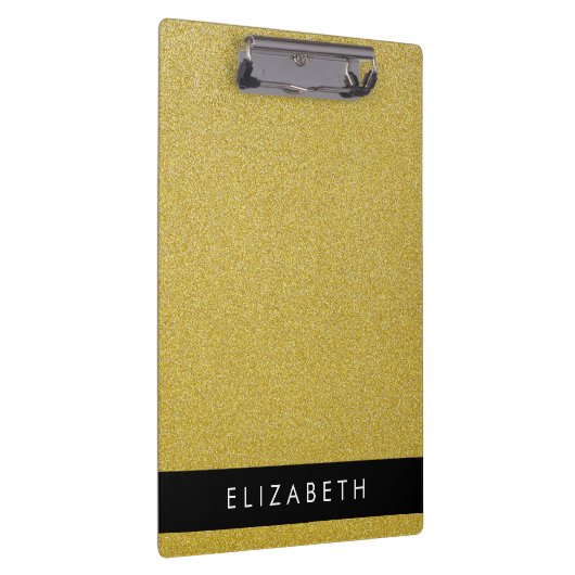 Gold Glitzer, Glitzer Hintergrund, Ihr Name Klemmbrett (Rechts)