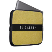 Gold Glitzer, Glitzer Hintergrund, Ihr Name Laptopschutzhülle (Vorne Rechts)