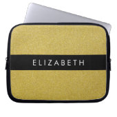 Gold Glitzer, Glitzer Hintergrund, Ihr Name Laptopschutzhülle (Vorderseite)