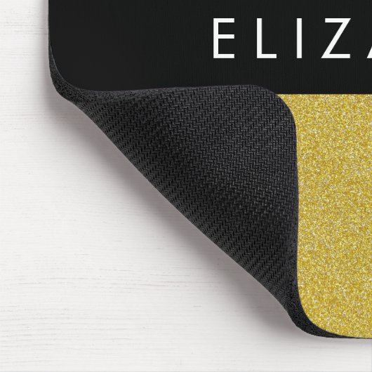 Gold Glitzer, Glitzer Hintergrund, Ihr Name Mousepad (Ecke)