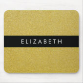 Gold Glitzer, Glitzer Hintergrund, Ihr Name Mousepad (Vorne)