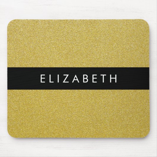 Gold Glitzer, Glitzer Hintergrund, Ihr Name Mousepad (Vorne)