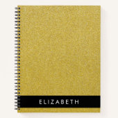 Gold Glitzer, Glitzer Hintergrund, Ihr Name Notizblock (Vorderseite)