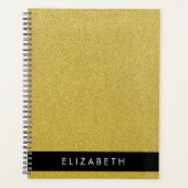 Gold Glitzer, Glitzer Hintergrund, Ihr Name Planer (Vorderseite)