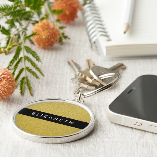Gold Glitzer, Glitzer Hintergrund, Ihr Name Schlüsselanhänger (Seite)