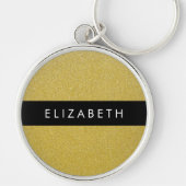 Gold Glitzer, Glitzer Hintergrund, Ihr Name Schlüsselanhänger (Vorne)