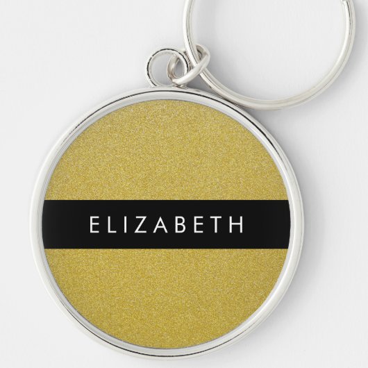 Gold Glitzer, Glitzer Hintergrund, Ihr Name Schlüsselanhänger (Vorne)