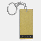 Gold Glitzer, Glitzer Hintergrund, Ihr Name Schlüsselanhänger (Vorderseite links)