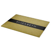 Gold Glitzer, Glitzer Hintergrund, Ihr Name Schneidebrett (Ecke)