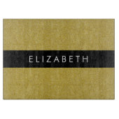Gold Glitzer, Glitzer Hintergrund, Ihr Name Schneidebrett (Vorderseite)