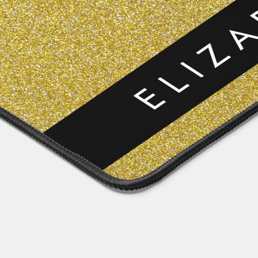 Gold Glitzer, Glitzer Hintergrund, Ihr Name Schreibtischunterlage (Ecke)