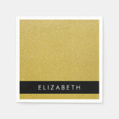 Gold Glitzer, Glitzer Hintergrund, Ihr Name Serviette (Vorderseite)