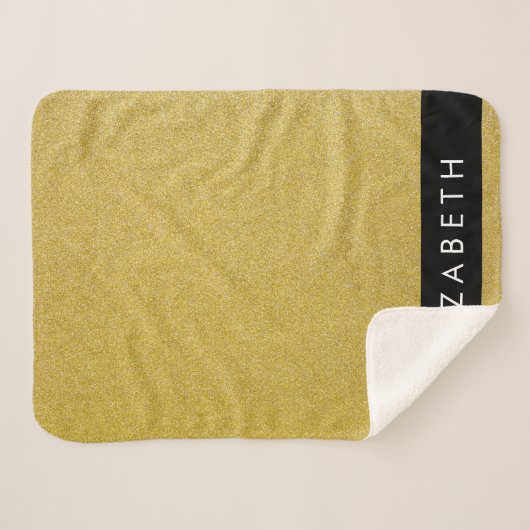 Gold Glitzer, Glitzer Hintergrund, Ihr Name Sherpadecke (Vorderseite (Horizontal))