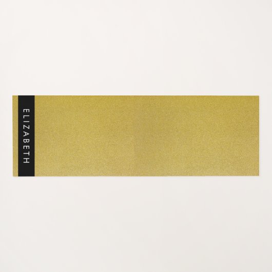 Gold Glitzer, Glitzer Hintergrund, Ihr Name Yogamatte (Rückseite (Horizontal))