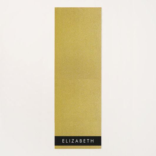 Gold Glitzer, Glitzer Hintergrund, Ihr Name Yogamatte (Rückseite)