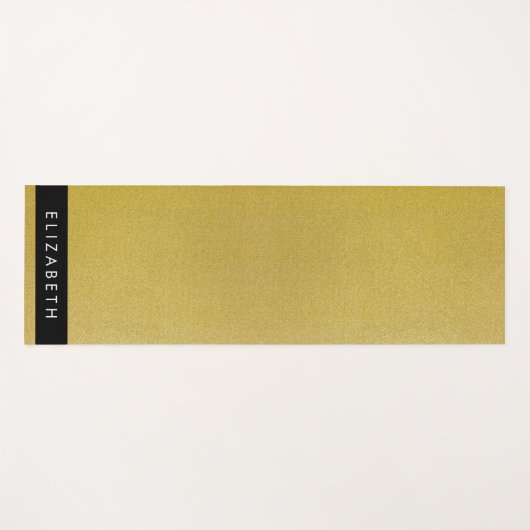 Gold Glitzer, Glitzer Hintergrund, Ihr Name Yogamatte (Vorderseite (Horizontal))