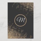 Gold Glitzer Glitzern Black Wedding Menu Menükarte (Rückseite)