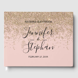 Gold Glitzer Glitzern Blush Pink Wedelbook Gästebuch