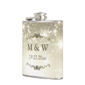 Gold Glitzer Glitzern Hochzeit Flachmann (Links)