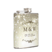 Gold Glitzer Glitzern Hochzeit Flachmann (Rechts)