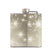 Gold Glitzer Glitzern Hochzeit Flachmann (Rückseite)