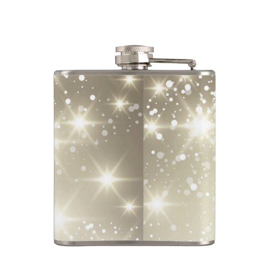 Gold Glitzer Glitzern Hochzeit Flachmann (Rückseite)