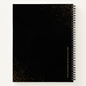Gold Glitzer Glitzern in Schwarz Notizblock (Rückseite)