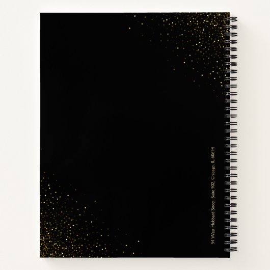 Gold Glitzer Glitzern in Schwarz Notizblock (Rückseite)