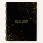 Gold Glitzer Glitzern in Schwarz Notizblock (Vorderseite)