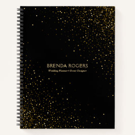 Gold Glitzer Glitzern in Schwarz Notizblock