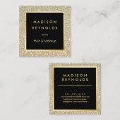 Gold Glitzer Glitzern Moderne Mode Quadratische Visitenkarte (Vorne/Hinten)