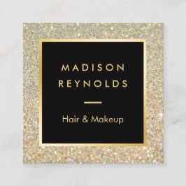 Gold Glitzer Glitzern Moderne Mode Quadratische Visitenkarte