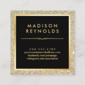 Gold Glitzer Glitzern Moderne Mode Quadratische Visitenkarte (Rückseite)
