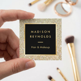 Gold Glitzer Glitzern Moderne Mode Quadratische Visitenkarte
