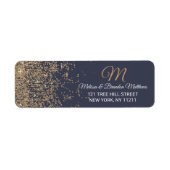 Gold Glitzer Glitzern Navy Blue Address (Vorne)