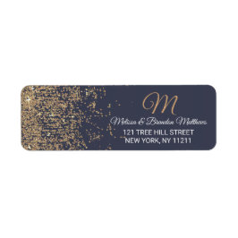 Gold Glitzer Glitzern Navy Blue Address