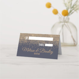 Gold Glitzer Glitzern Navy Blue Platzkarten
