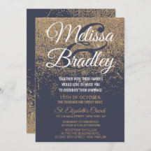 Gold Glitzer Glitzern Navy Blue Wedding