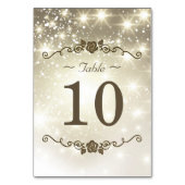 Gold Glitzer Glitzern - Tischnummer-Karte Hochzeit Tischnummer (Vorderseite)