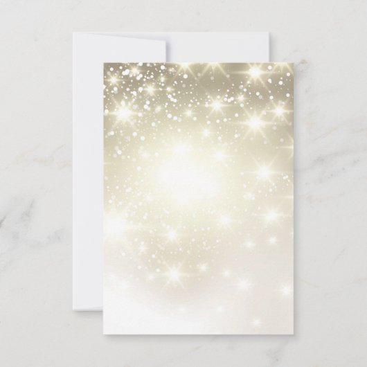 Gold Glitzer Glitzern Wedding RSVP (Rückseite)